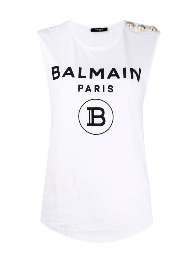 balmain balmain top met logo wit goud.jpg