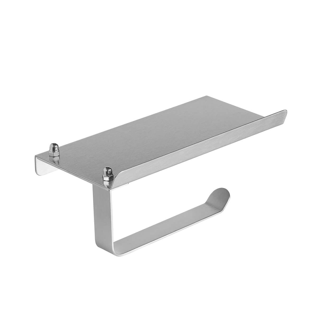 Toiletrolhouder RVS glans met telefoonhouder plankje 3