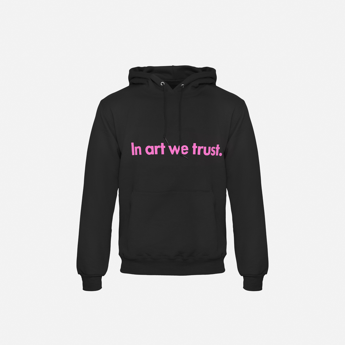 Moco Hoodie Front In Art We Trust Black Pink 2