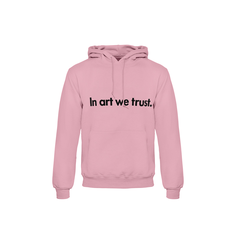 Moco Hoodie Front In Art We Trust Pink Black